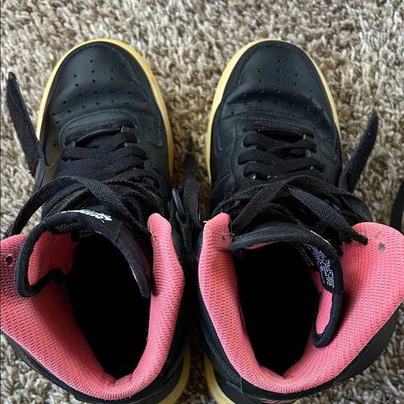 Nike Air Force 1 Black with Pink and Gum Sole - Picture 5 of 8